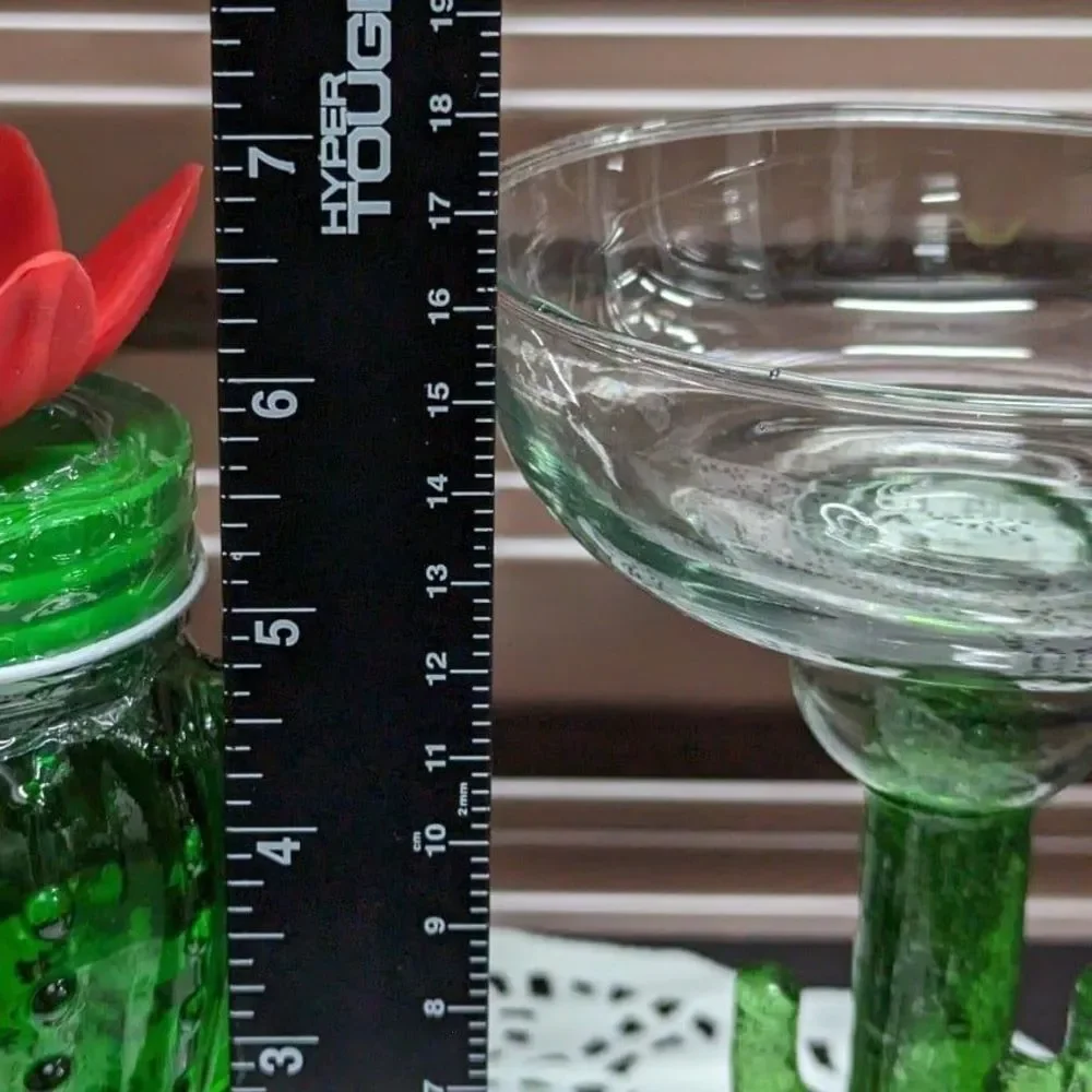 Set‎ of 2 CACTUS stem margarita glasses